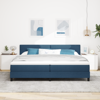 Boxspringbett mit Matratze Blau 200x200 cm Stoff