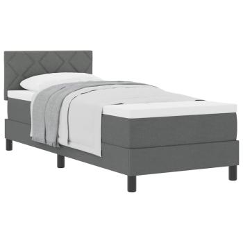 Boxspringbett mit Matratze Dunkelgrau 80x200 cm Stoff