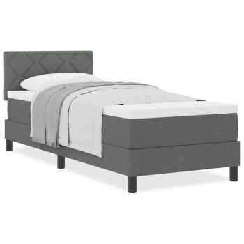 Boxspringbett mit Matratze Dunkelgrau 80x200 cm Stoff