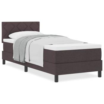 Boxspringbett mit Matratze Dunkelbraun 80x200 cm Stoff
