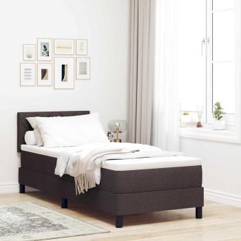 Boxspringbett mit Matratze Dunkelbraun 80x200 cm Stoff