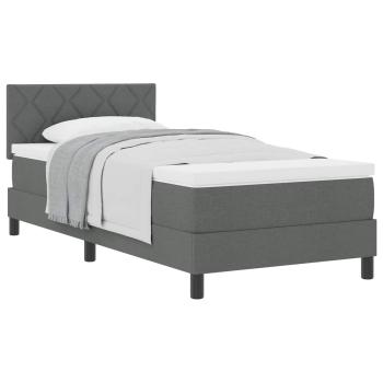Boxspringbett mit Matratze Dunkelgrau 90x190 cm Stoff