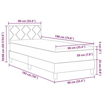 Boxspringbett mit Matratze Schwarz 90x190 cm Stoff