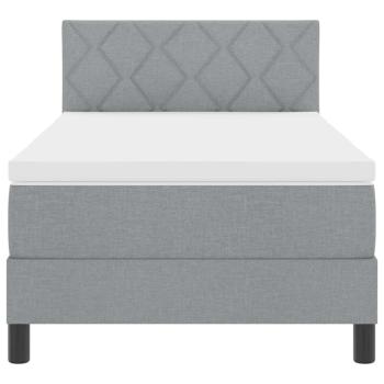 Boxspringbett mit Matratze Hellgrau 90x200 cm Stoff