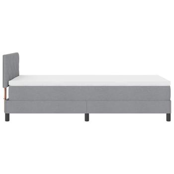 Boxspringbett mit Matratze Hellgrau 90x200 cm Stoff