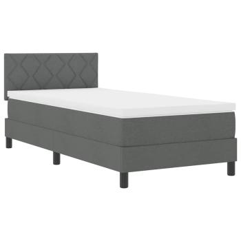Boxspringbett mit Kopfteil Dunkelgrau 90 x 200 cm Stoff