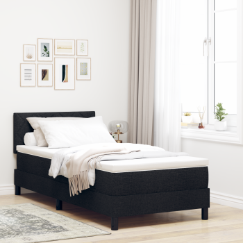 Boxspringbett mit Matratze Schwarz 90x200 cm Stoff