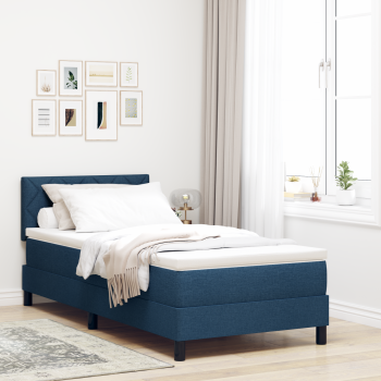 Boxspringbett mit Matratze Blau 90x200 cm Stoff