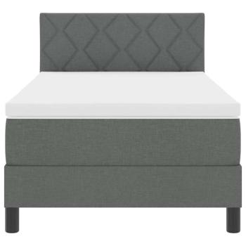 Boxspringbett mit Matratze Dunkelgrau 100x200 cm Stoff