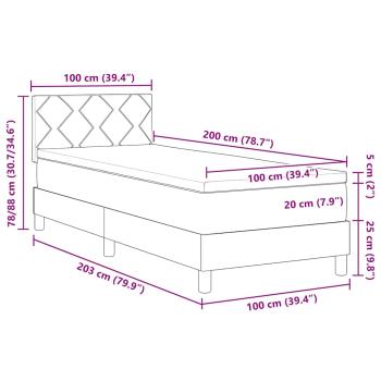 Boxspringbett mit Matratze Dunkelbraun 100x200 cm Stoff