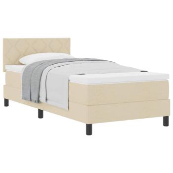 Boxspringbett mit Matratze Creme 100x200 cm Stoff