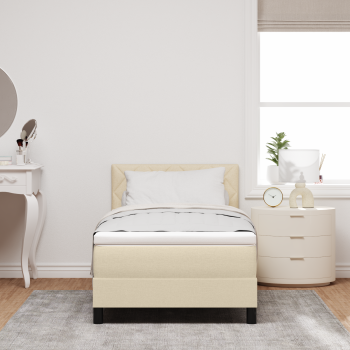 Boxspringbett mit Matratze Creme 100x200 cm Stoff