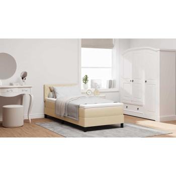 Boxspringbett mit Matratze Creme 100x200 cm Stoff