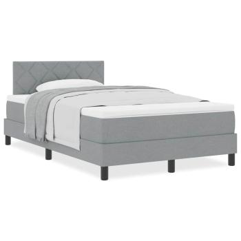 Boxspringbett mit Matratze Hellgrau 120x190 cm Stoff