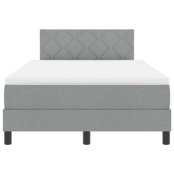 Boxspringbett mit Matratze Hellgrau 120x190 cm Stoff