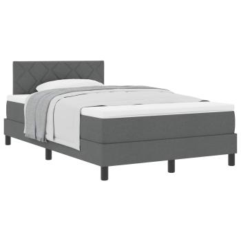 Boxspringbett mit Matratze Dunkelgrau 120x190 cm Stoff