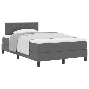 Boxspringbett mit Matratze Dunkelgrau 120x190 cm Stoff