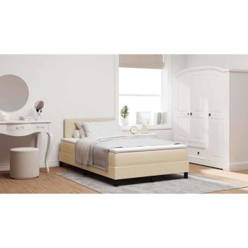 Boxspringbett mit Matratze Creme 120x190 cm Stoff