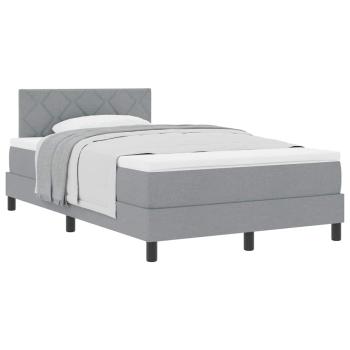 Boxspringbett mit Matratze Hellgrau 120x200 cm Stoff