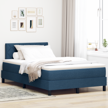 Boxspringbett mit Matratze Blau 120x200 cm Stoff