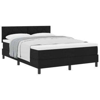Boxspringbett mit Matratze Schwarz 140x190 cm Stoff