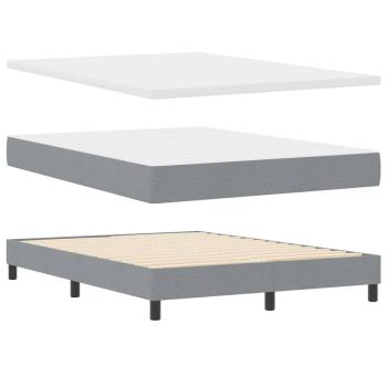 Boxspringbett mit Matratze Hellgrau 140x200 cm Stoff