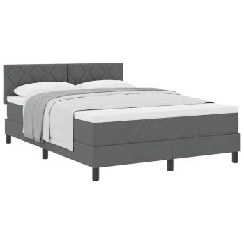 Boxspringbett mit Matratze Dunkelgrau 140x200 cm Stoff