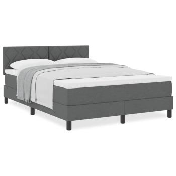 Boxspringbett mit Matratze Dunkelgrau 140x200 cm Stoff