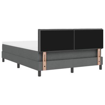 Boxspringbett mit Matratze Dunkelgrau 140x200 cm Stoff