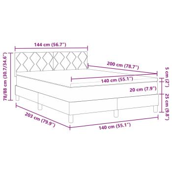 Boxspringbett mit Matratze Blau 140x200 cm Stoff
