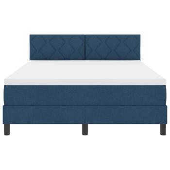 Boxspringbett mit Matratze Blau 140x200 cm Stoff