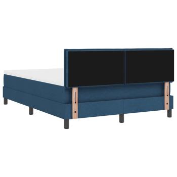 Boxspringbett mit Matratze Blau 140x200 cm Stoff