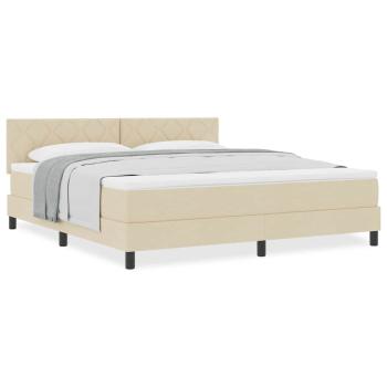 Boxspringbett mit Matratze Creme 180x200 cm Stoff