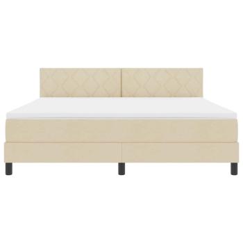 Boxspringbett mit Matratze Creme 180x200 cm Stoff
