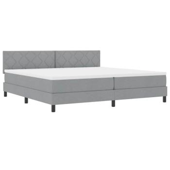 Boxspringbett mit Matratze Hellgrau 200x200 cm Stoff