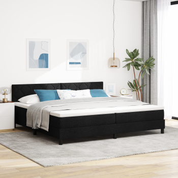 Boxspringbett mit Matratze Schwarz 200x200 cm Stoff