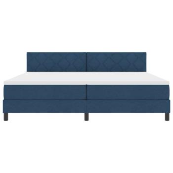 Boxspringbett mit Kopfteil Blau 200 x 200 cm Stoff