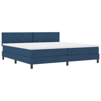 Boxspringbett mit Kopfteil Blau 200 x 200 cm Stoff
