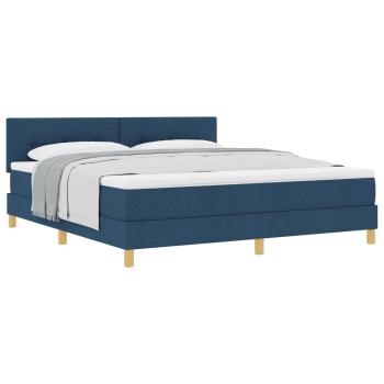 Boxspringbett mit Matratze Blau 180x200 cm Stoff