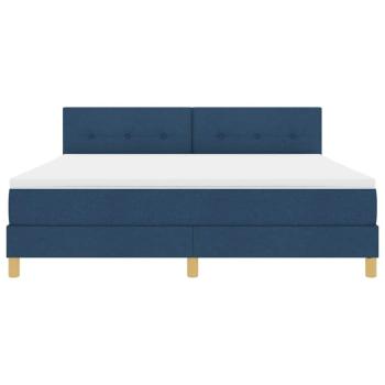 Boxspringbett mit Matratze Blau 180x200 cm Stoff