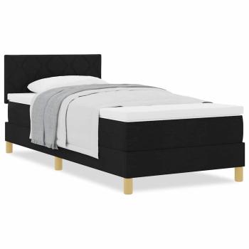 Boxspringbett mit Matratze Schwarz 90x190 cm Stoff