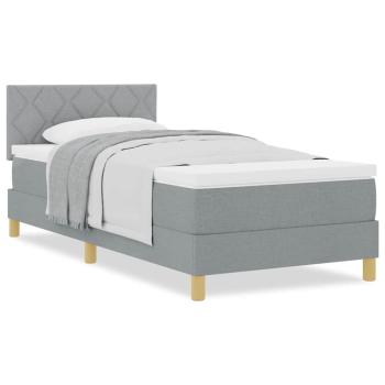 Boxspringbett mit Matratze Hellgrau 100x200 cm Stoff