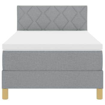 Boxspringbett mit Matratze Hellgrau 100x200 cm Stoff
