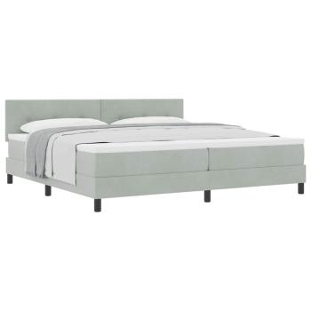 Boxspringbett mit Matratze Hellgrau 200x200 cm Samt