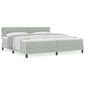 Boxspringbett mit Matratze Hellgrau 200x200 cm Samt