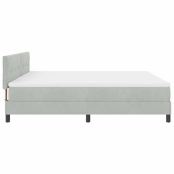 Boxspringbett mit Matratze Hellgrau 200x200 cm Samt