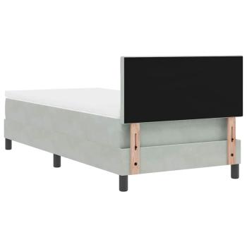Boxspringbett mit Matratze Hellgrau 90x200 cm Samt
