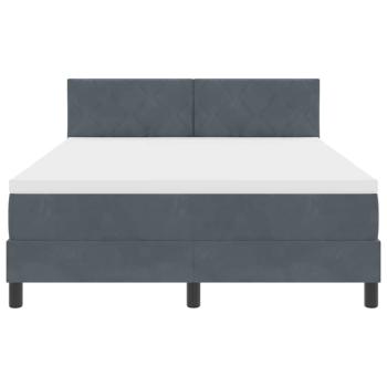 Boxspringbett mit Matratze Dunkelgrau 140x200 cm Samt