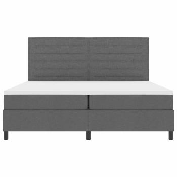 ARDEBO.de - Boxspringbett mit Matratze Dunkelgrau 200x200 cm Stoff
