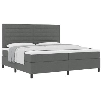 Boxspringbett mit Matratze Dunkelgrau 200x200 cm Stoff